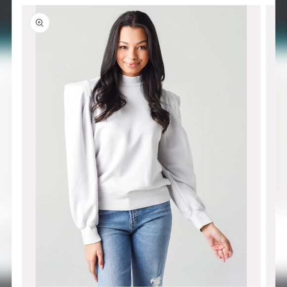 Agolde Folded Sleeve Sweatshirt - Picture 1 of 7